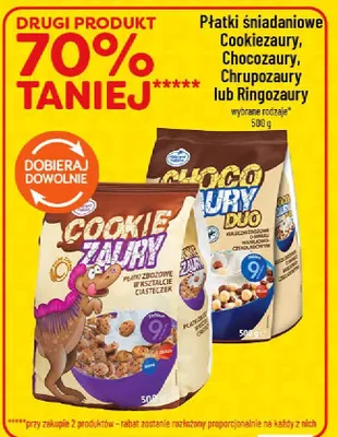 Płatki śniadaniowe Ringozaury promocja w POLOmarket