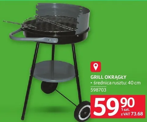 Grill okrągły promocja w Selgros