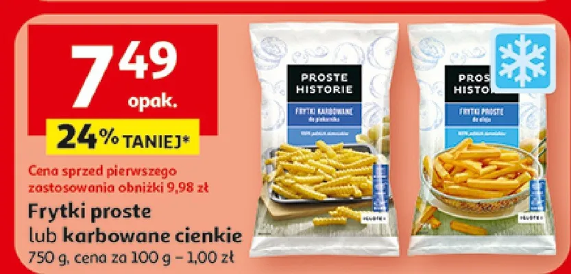Frytki karbowane cienkie Proste Historie promocja w Auchan