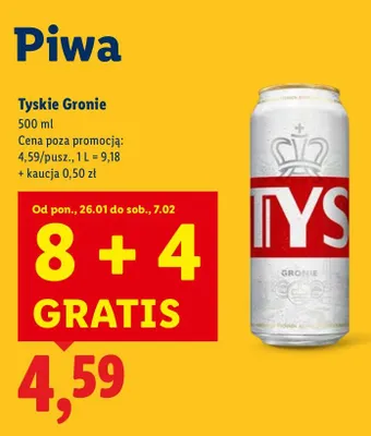 Piwo Tyskie Gronie promocja w Lidl