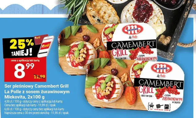 Ser pleśniowy camembert grill la polis z sosem żurawinowym miekóvita promocja w Twój Market