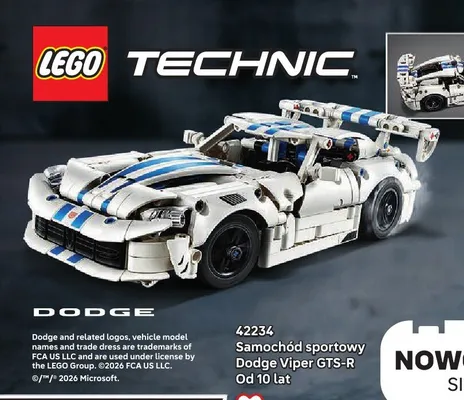 Klocki LEGO Technic 42234 Samochód sportowy Dodge Viper GTS-R promocja w LEGO