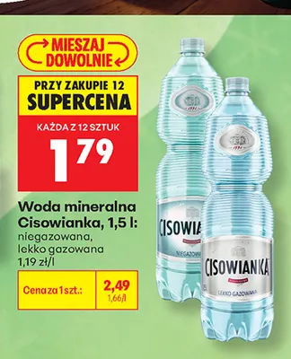 Woda mineralna niegazowana Cisowianka promocja w Biedronka
