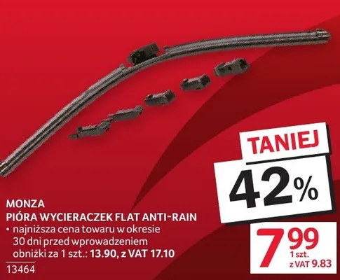 Pióra wycieraczek Flat Anti-Rain Monza 13464 promocja w Selgros
