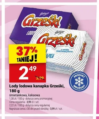 Lody lodowa kanapka Grześki śmietankowa promocja w Twój Market
