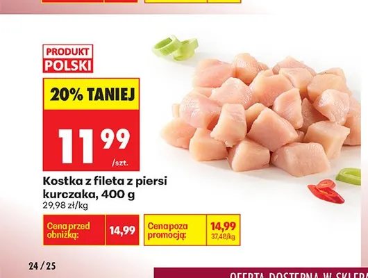 Kostka z fileta z piersi kurczaka promocja w Biedronka