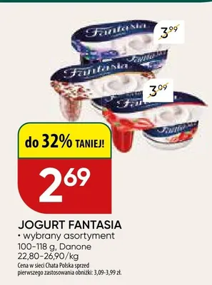 Jogurt Fantasia Danone promocja w Chata Polska