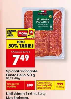 Spianata Piccante Gusto Bello promocja w Biedronka