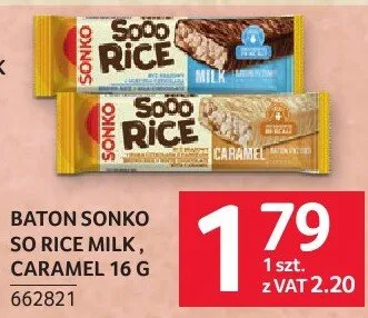 Baton Sonko SO Rice Milk, Caramel 16g promocja w Selgros