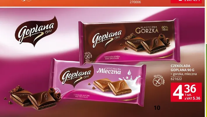 Czekolada mleczna Goplana promocja w Selgros