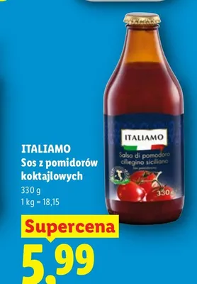 Sos z pomidorów koktajlowych Italiamo promocja w Lidl