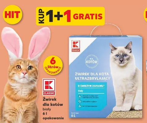 Żwirek dla kotów biały promocja w Kaufland