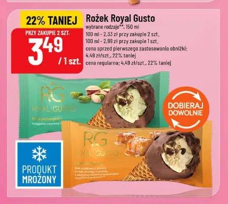 Lody rożek Royal Gusto słony karmel promocja w POLOmarket