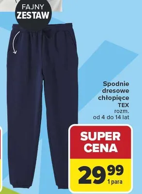 Spodnie dresowe chłopięce promocja w Carrefour