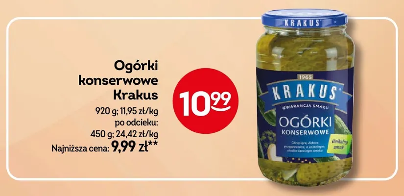 Ogórki konserwowe Krakus promocja w Żabka