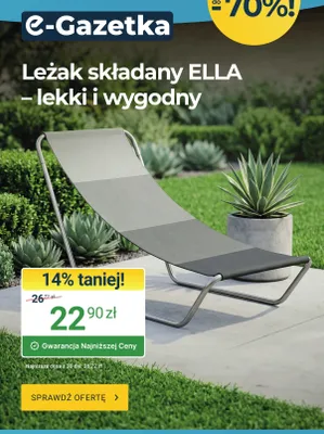Leżak składany ELLA promocja w ERLI