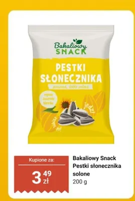 Pestki słonecznika solone Bakaliowy Snack promocja w Dino