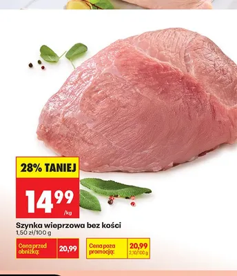 Szynka wieprzowa bez kości promocja w Biedronka