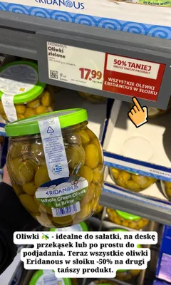 Oliwki zielone z pestką Eridanous promocja w Lidl