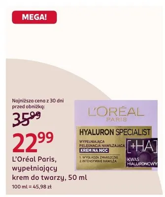 Wypełniający krem do twarzy, 50 ml promocja w Rossmann