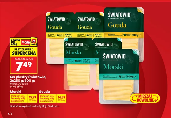 Ser plastry Gouda Światowid promocja w Biedronka