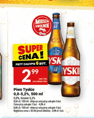 Piwo bezalkoholowe Tyskie promocja w Twój Market