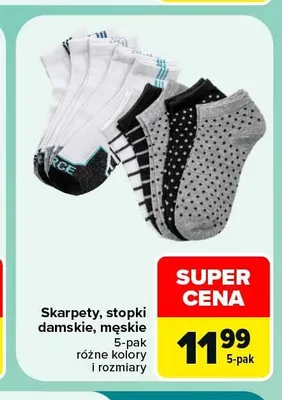 Skarpety stopki damskie męskie 5-pak promocja w Carrefour