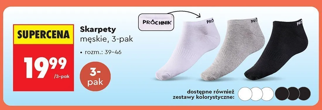 Skarpety męskie Próchnik 3-pak promocja w Biedronka