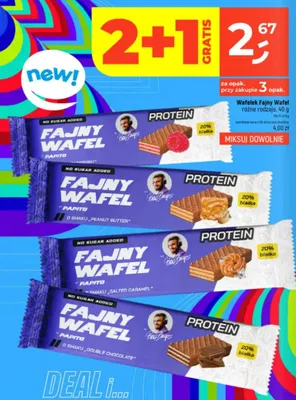 Wafelek proteinowy Fajny Wafel o smaku słonego karmelu promocja w Dealz