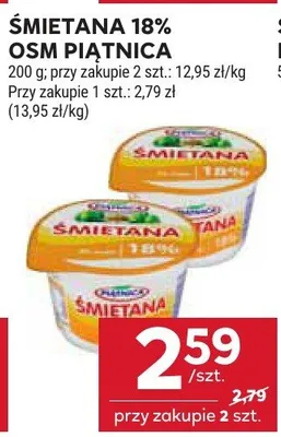 Śmietana 18% osm piątnica promocja w Stokrotka