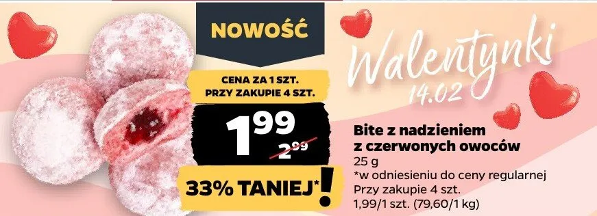 Pączek bite z nadzieniem z czerwonych owoców promocja w Netto