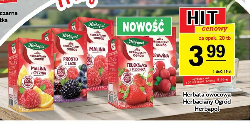 Herbata owocowa Herbaciany Ogród Malina Herbapol promocja w Gram Market