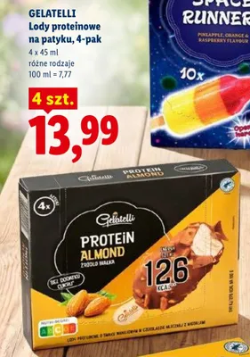 Lody wodne na patyku Space Runners Gelatelli 10-pak promocja w Lidl