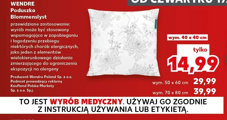 Poduszka Blommenslyst 40x40 cm Wendre promocja w Kaufland