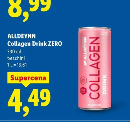 Collagen drink ZERO peachini promocja w Lidl