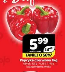 Papryka czerwona promocja w Delfin