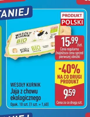 Jaja z chowu ekologicznego Wesoły Kurnik promocja w Aldi