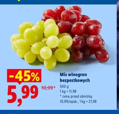 Mix winogron bezpestkowych Ryneczek Lidla promocja w Lidl