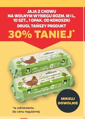 Jaja z chowu na wolnym wybiegu Od Kokoszki rozmiar L promocja w Netto