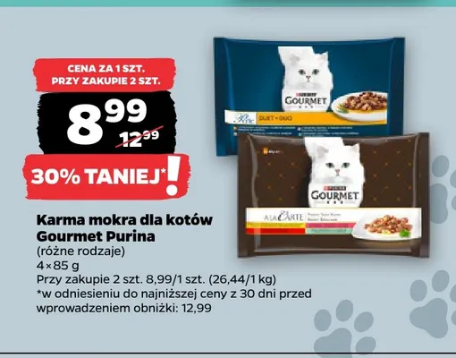 Karma mokra dla kotów Gourmet Purina 4-pak promocja w Netto