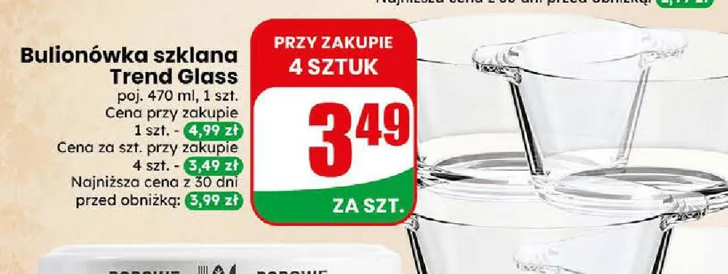 Bulionówka szklana Trend Glass 470 ml promocja w Dino