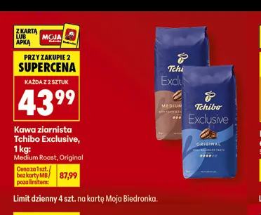 Kawa ziarnista Tchibo Exclusive Original promocja w Biedronka