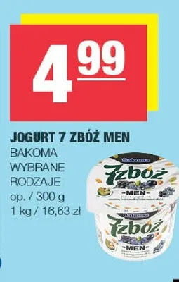 Jogurt 7 Zbóż Men Bakoma promocja w SPAR