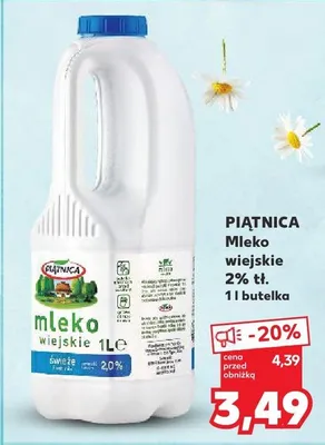 Mleko wiejskie 2% tł. promocja w Kaufland