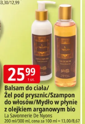 Żel pod prysznic z olejkiem arganowym bio La Savonnerie De Nyons promocja w Leclerc