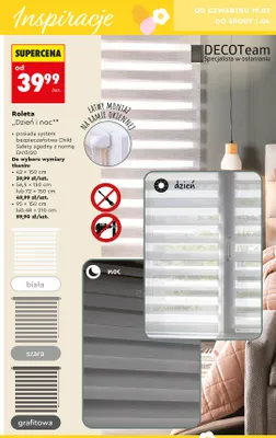 Roleta "Dzień i noc" 95x150 cm lub 68x120 cm promocja w Biedronka