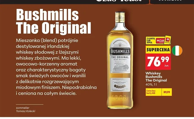 Whiskey Bushmills The Original 40% promocja w Biedronka