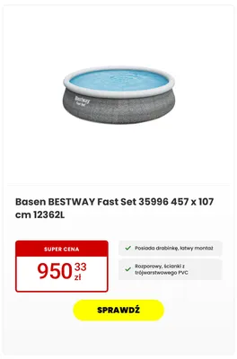 Basen rozporowy Bestway Fast Set promocja w Media Expert