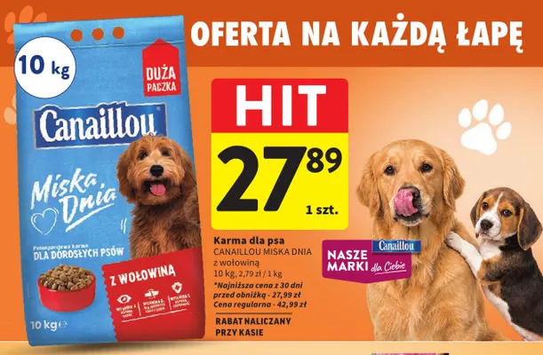 Karma dla psa Canaillou Miska Dnia z wołowiną promocja w Intermarche