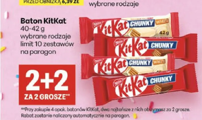 Baton KitKat Chunky White promocja w Delikatesy Centrum
